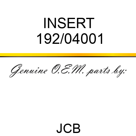 INSERT 192/04001