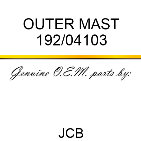 OUTER MAST 192/04103