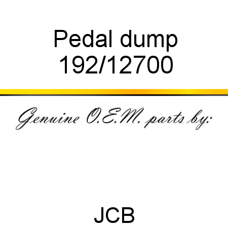 Pedal, dump 192/12700