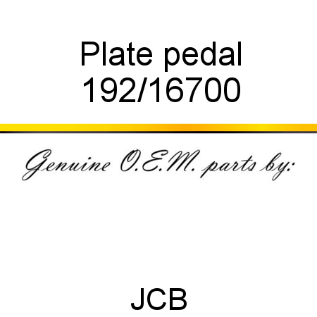 Plate, pedal 192/16700