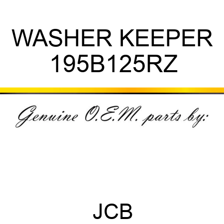 WASHER KEEPER 195B125RZ