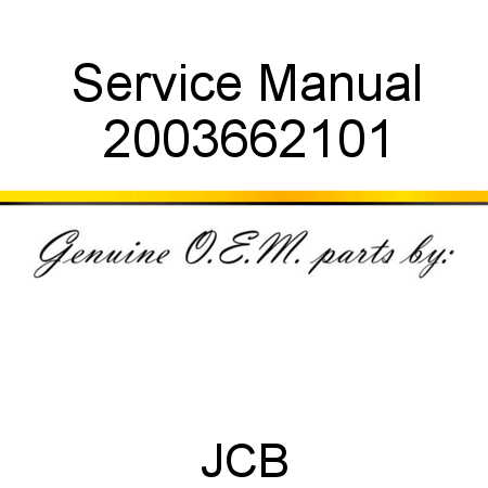 Service Manual 2003662101