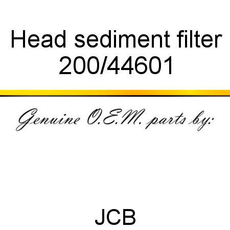Head, sediment filter 200/44601