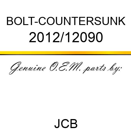 BOLT-COUNTERSUNK 2012/12090