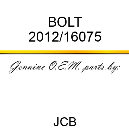 BOLT 2012/16075