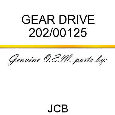 GEAR DRIVE 202/00125