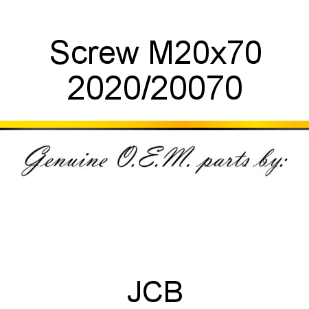 Screw, M20x70 2020/20070