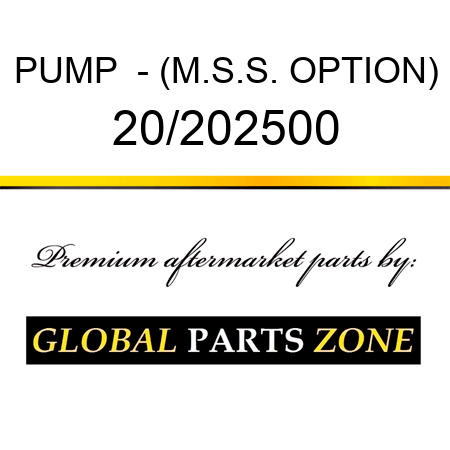 PUMP  - (M.S.S. OPTION) 20/202500