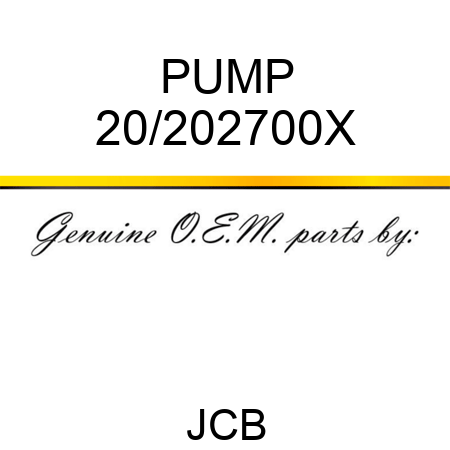 PUMP 20/202700X