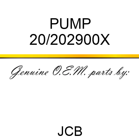 PUMP 20/202900X