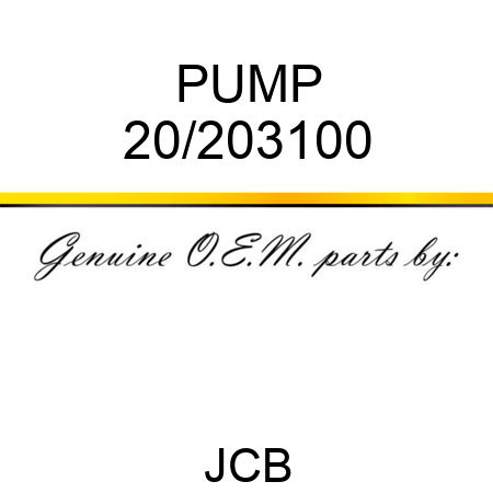 PUMP 20/203100