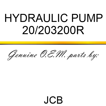 HYDRAULIC PUMP 20/203200R