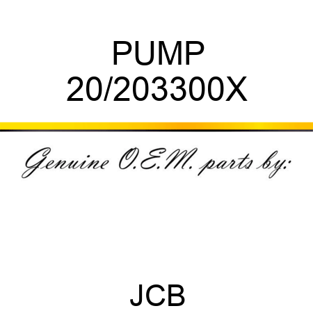 PUMP 20/203300X