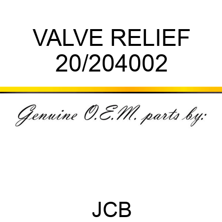 VALVE RELIEF 20/204002