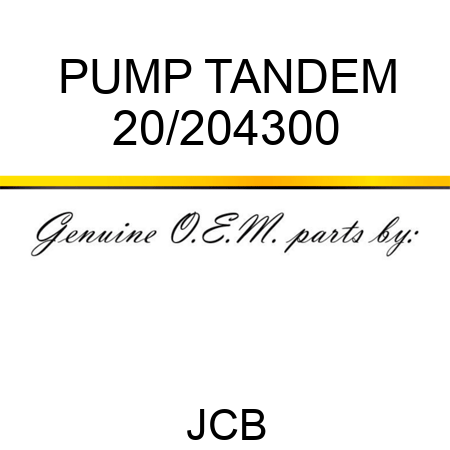 PUMP TANDEM 20/204300