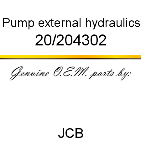 Pump, external hydraulics 20/204302