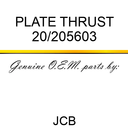 PLATE THRUST 20/205603