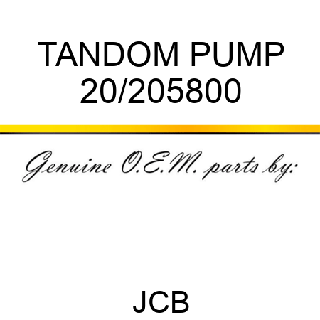TANDOM PUMP 20/205800