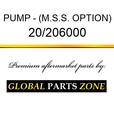 PUMP - (M.S.S. OPTION) 20/206000