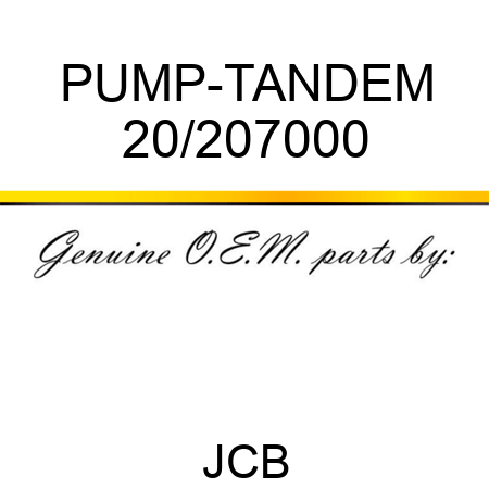 PUMP-TANDEM 20/207000