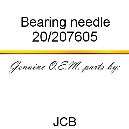 Bearing, needle 20/207605