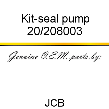 Kit-seal, pump 20/208003