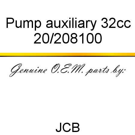 Pump, auxiliary, 32cc 20/208100