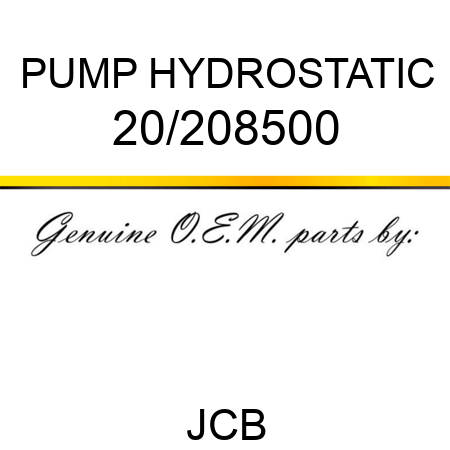 PUMP HYDROSTATIC 20/208500