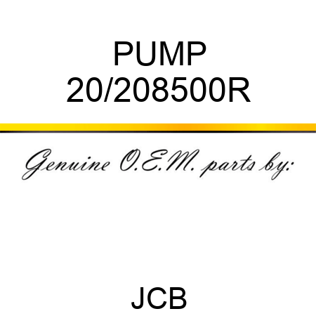 PUMP 20/208500R