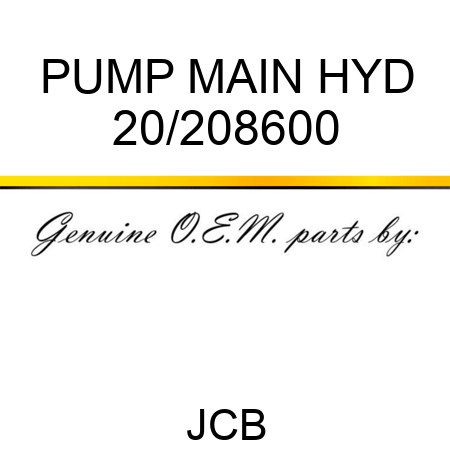 PUMP MAIN HYD 20/208600