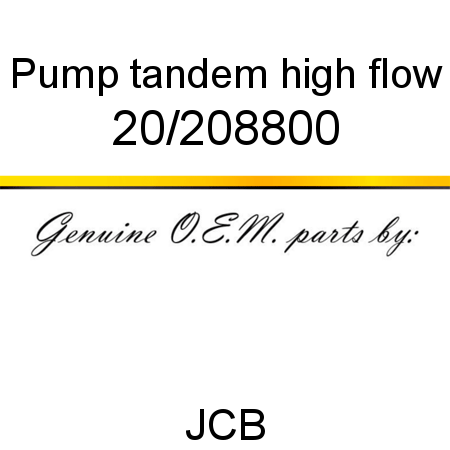 Pump, tandem, high flow 20/208800