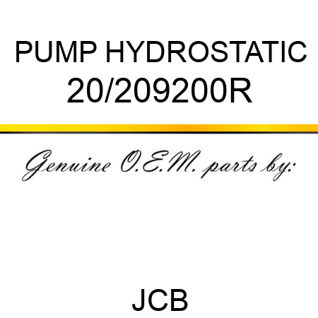 PUMP HYDROSTATIC 20/209200R