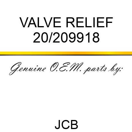 VALVE RELIEF 20/209918