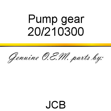 Pump, gear 20/210300