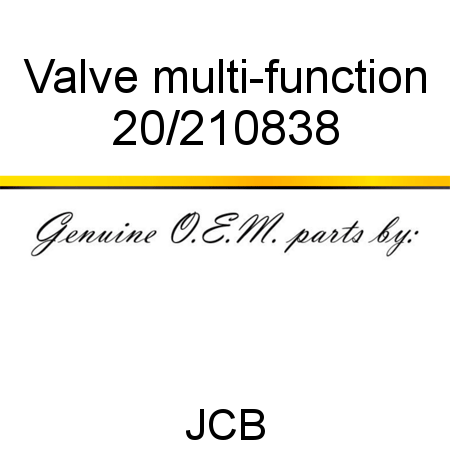 Valve, multi-function 20/210838