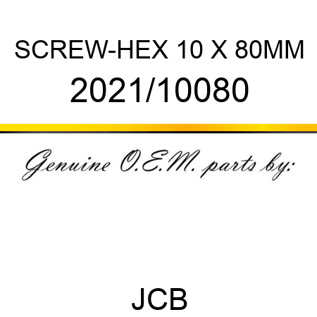 SCREW-HEX 10 X 80MM 2021/10080