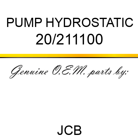 PUMP HYDROSTATIC 20/211100