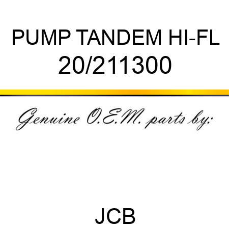 PUMP TANDEM, HI-FL 20/211300