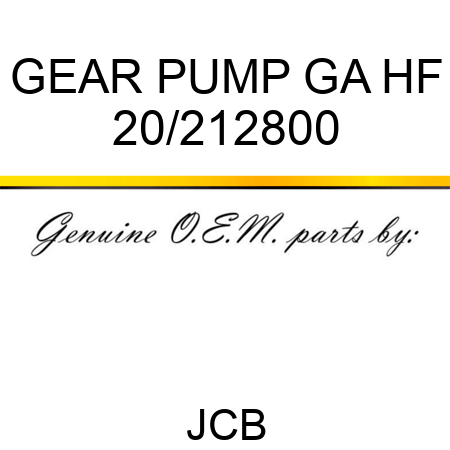 GEAR PUMP GA HF 20/212800