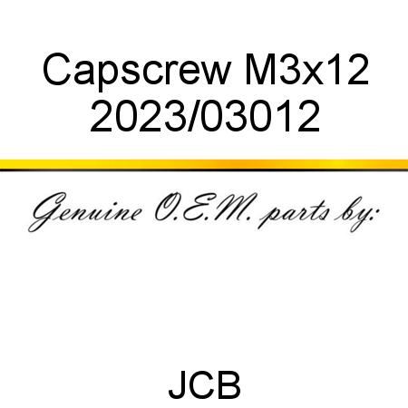 Capscrew, M3x12 2023/03012