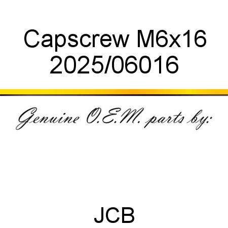 Capscrew, M6x16 2025/06016