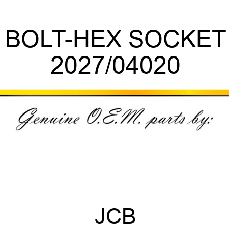 BOLT-HEX SOCKET 2027/04020