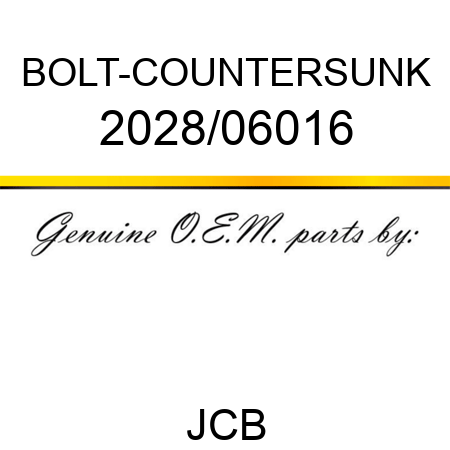 BOLT-COUNTERSUNK 2028/06016