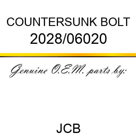 COUNTERSUNK BOLT 2028/06020