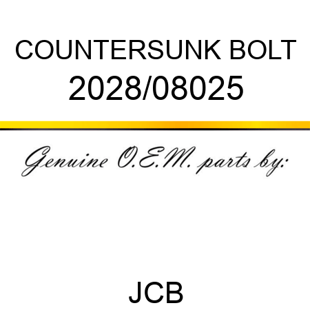 COUNTERSUNK BOLT 2028/08025