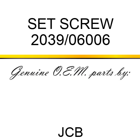 SET SCREW 2039/06006