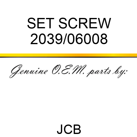 SET SCREW 2039/06008