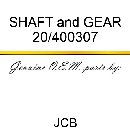 SHAFT&GEAR 20/400307