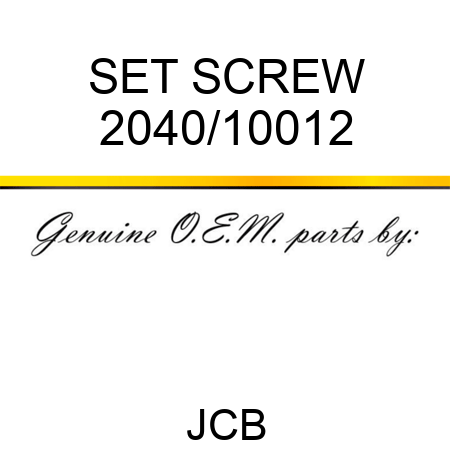 SET SCREW 2040/10012