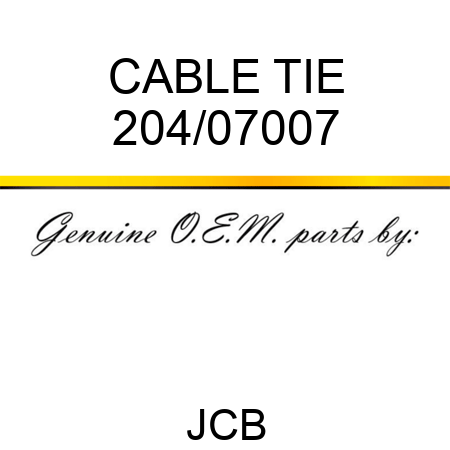 CABLE TIE 204/07007